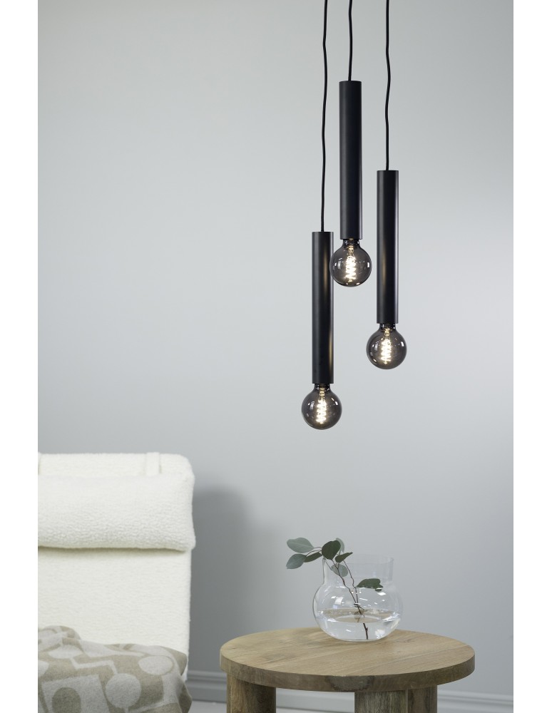 Pendant lamps bulbs - Markslojd SENCILLO Pendant E27 3x40W black 108435 - product kolory-swiatla.pl 2