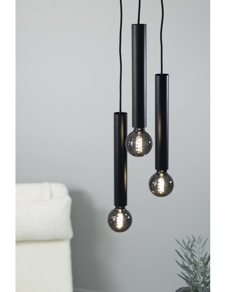 Pendant lamps bulbs - Markslojd SENCILLO Pendant E27 3x40W black 108435 - product kolory-swiatla.pl 3