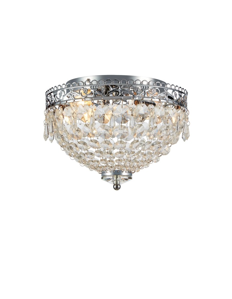 Ceiling lamps with crystals - Markslojd JOLINE Ceiling E14 2x40W IP21 chrome/transparent 108423 - product kolory-swiatla.pl 1