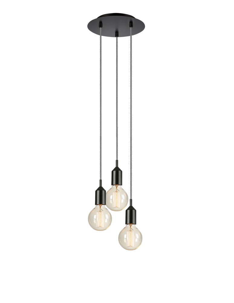 Pendant lamps bulbs - Markslojd BRONX 3L Pendant 3x40W black 108452 - product kolory-swiatla.pl 1