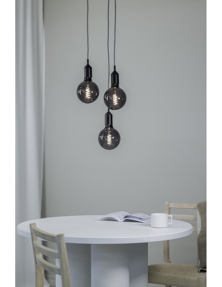 Pendant lamps bulbs - Markslojd BRONX 3L Pendant 3x40W black 108452 - product kolory-swiatla.pl 2