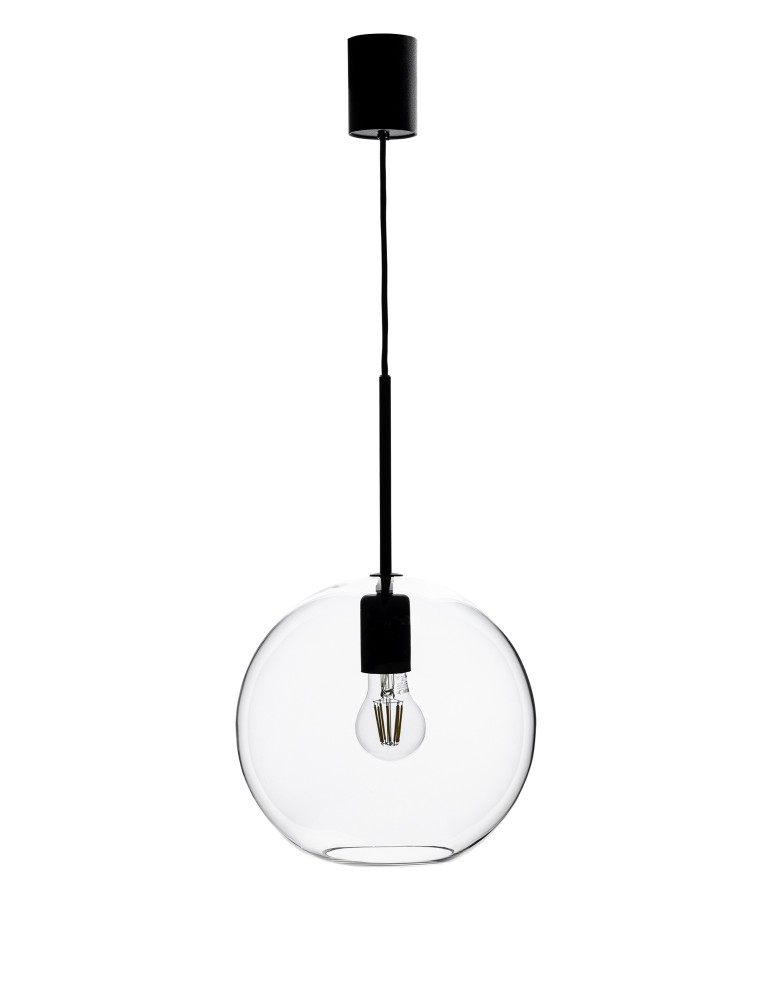 Pendant lamps - Markslojd PATERA 1L Pendant E27 1x25W black/transparent 108506 - product kolory-swiatla.pl 1