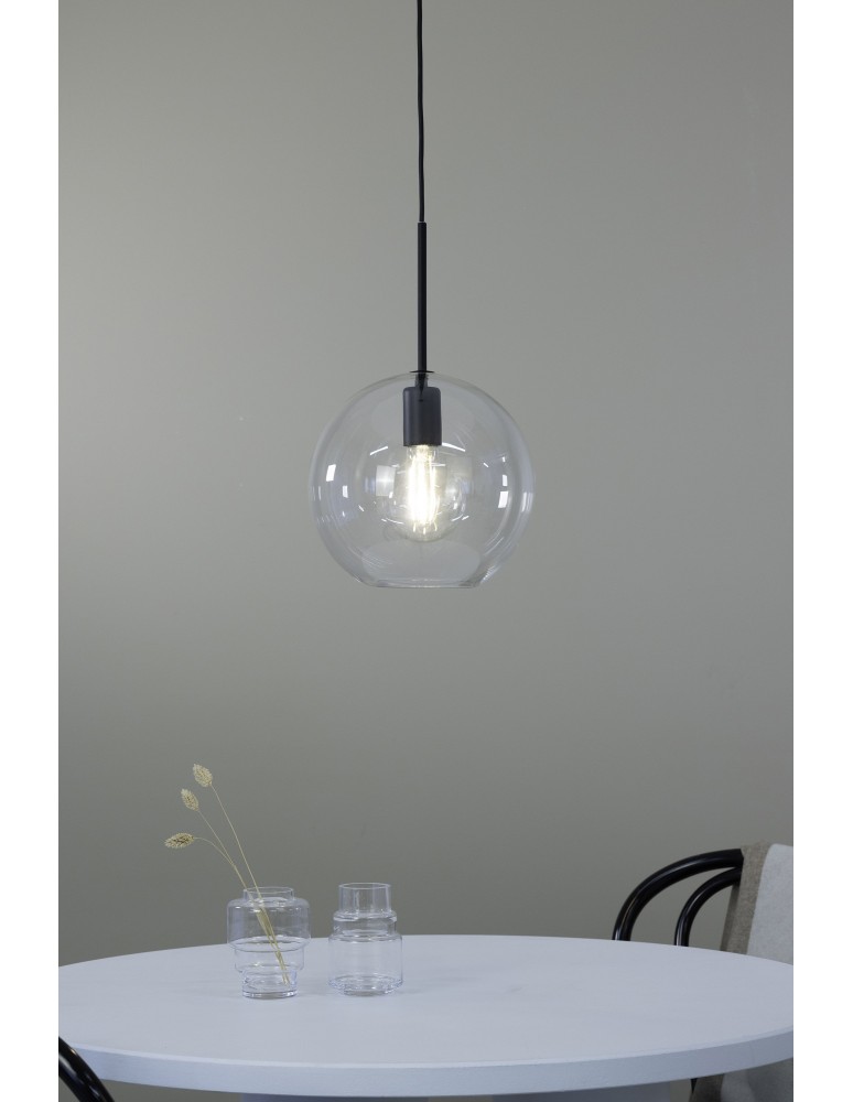 Pendant lamps - Markslojd PATERA 1L Pendant E27 1x25W black/transparent 108506 - product kolory-swiatla.pl 2