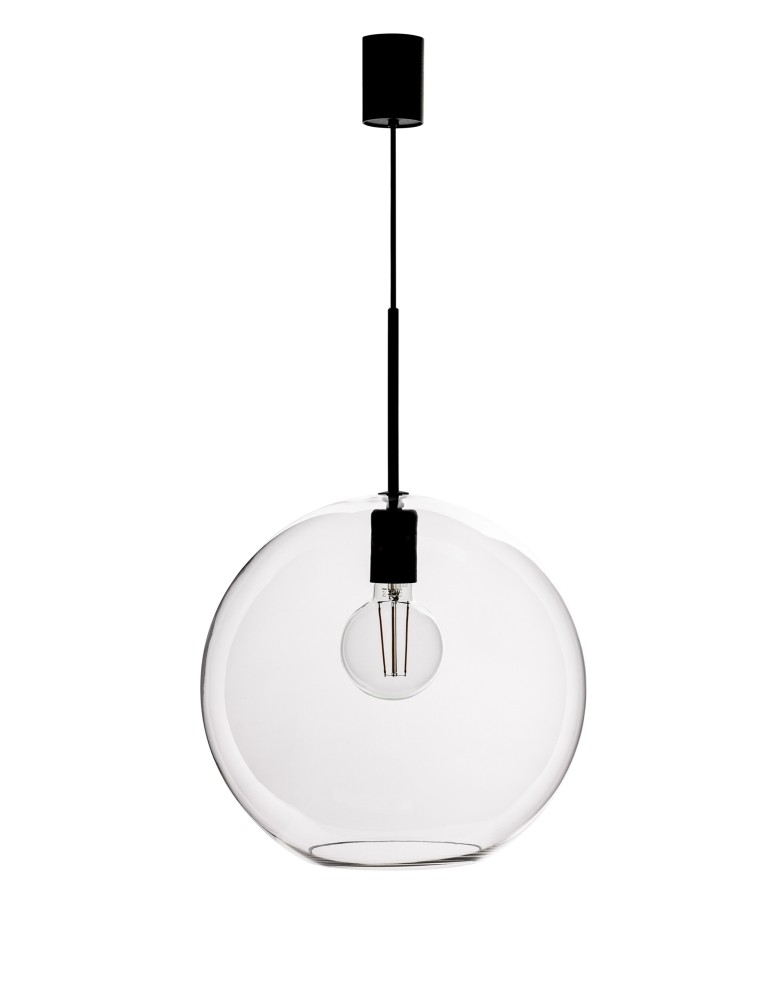 Pendant lamps - Markslojd PATERA 1L Pendant E27 1x25W black/transparent 108507 - product kolory-swiatla.pl 1