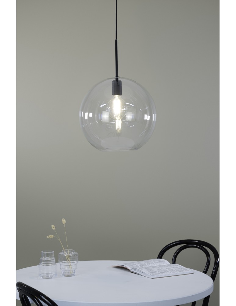 Pendant lamps - Markslojd PATERA 1L Pendant E27 1x25W black/transparent 108507 - product kolory-swiatla.pl 2