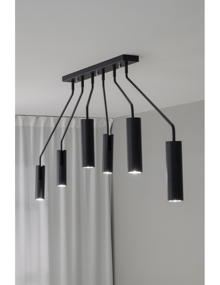 Spotlight ceiling lamps - Markslojd RAMUS 6L GU10 ceiling light 6x35W black 108508 - product kolory-swiatla.pl 2
