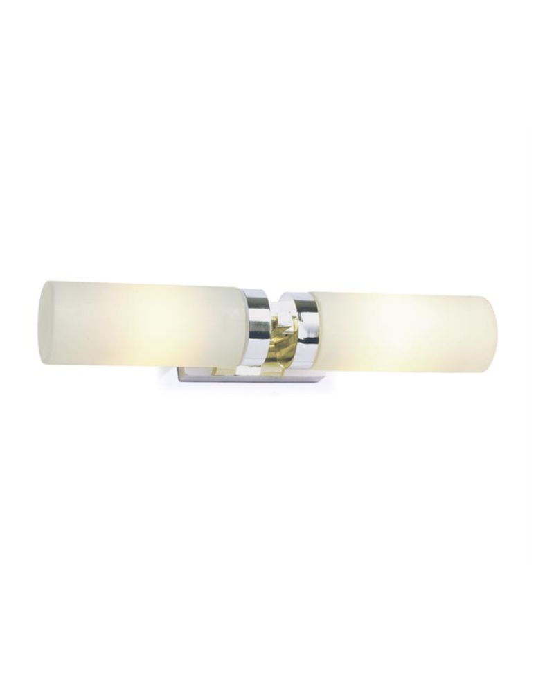 Bathroom wall lamps - Markslojd STELLA Wall lamp E14 2x40W IP44 chrome/white 234844,450712 - product kolory-swiatla.pl 1