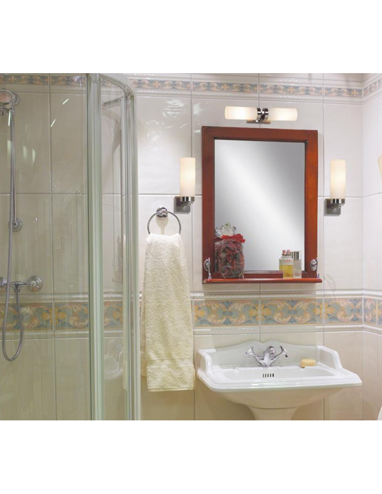 Bathroom wall lamps - Markslojd STELLA Wall lamp E14 2x40W IP44 chrome/white 234844,450712 - product kolory-swiatla.pl 3