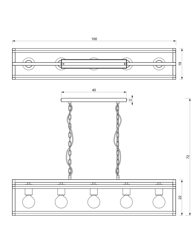 Pendant lamps - Milagro ARNOLD 5xE27 pendant lamp MLP8564 - product kolory-swiatla.pl 6