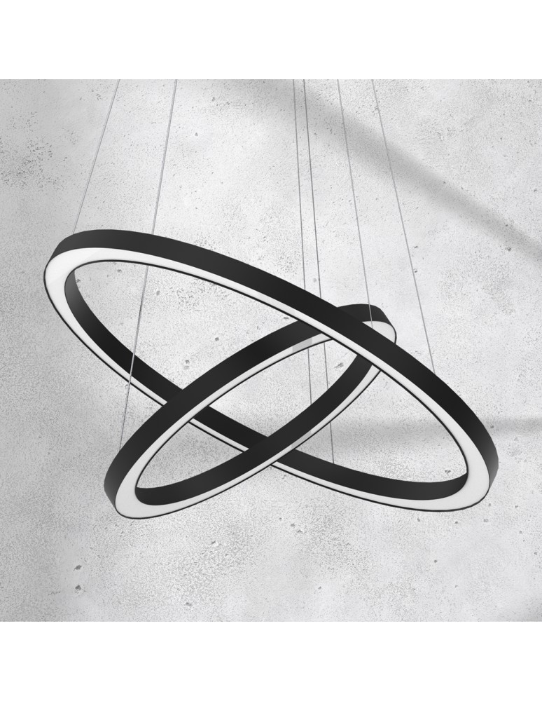 Pendant lamps circles - Milagro GALAXIA BLACK 46W LED pendant lamp ML8422 - product kolory-swiatla.pl 3