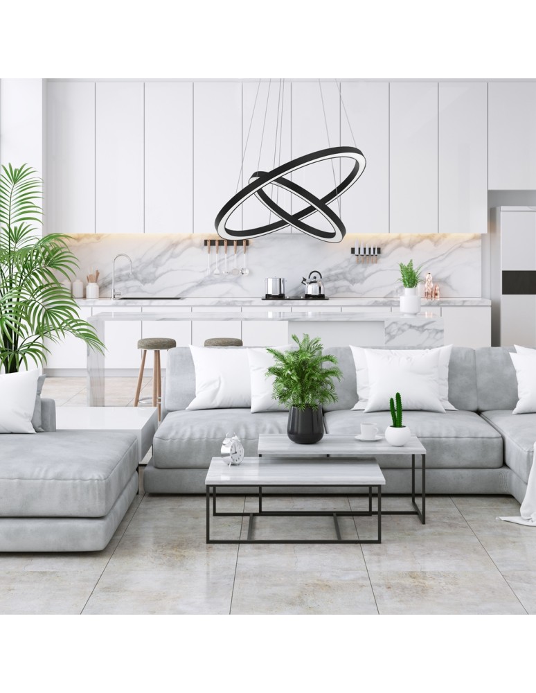 Pendant lamps circles - Milagro GALAXIA BLACK 46W LED pendant lamp ML8422 - product kolory-swiatla.pl 6