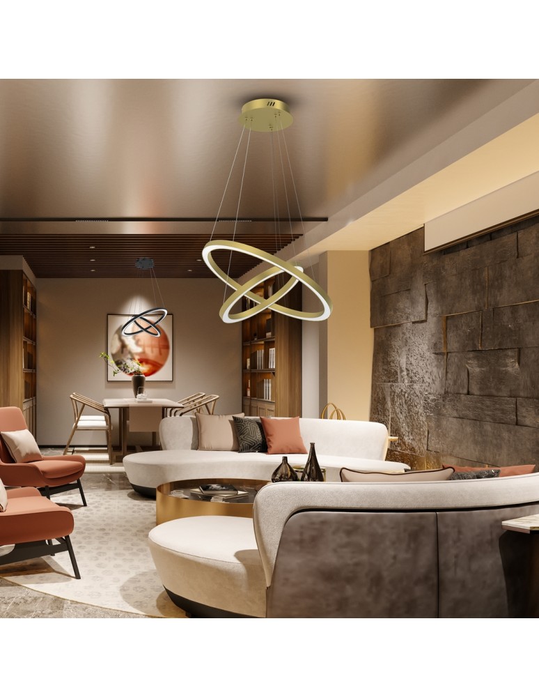 Pendant lamps circles - Milagro GALAXIA GOLD 46W LED pendant lamp ML8423 - product kolory-swiatla.pl 4