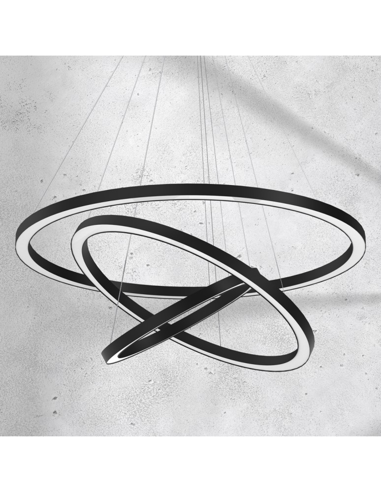 Pendant lamps circles - Milagro GALAXIA BLACK 85W LED pendant lamp ML8424 - product kolory-swiatla.pl 5