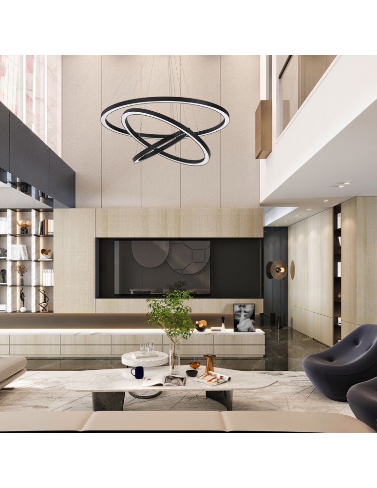 Pendant lamps circles - Milagro GALAXIA BLACK 85W LED pendant lamp ML8424 - product kolory-swiatla.pl 6