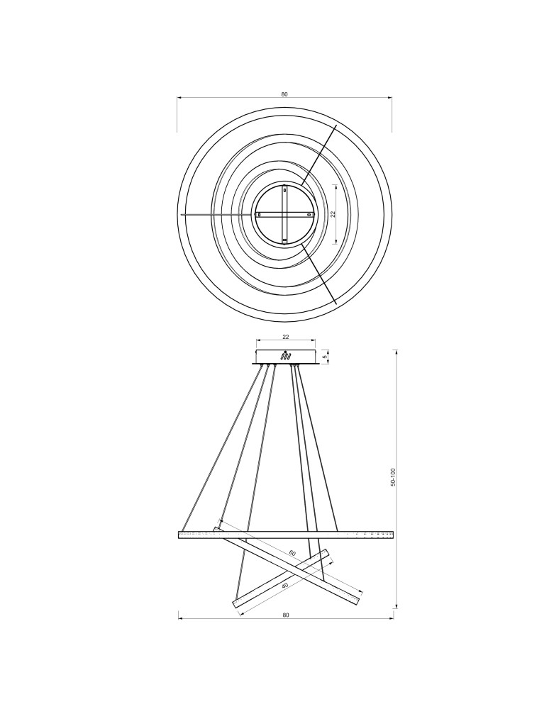 Pendant lamps circles - Milagro GALAXIA BLACK 85W LED pendant lamp ML8424 - product kolory-swiatla.pl 8