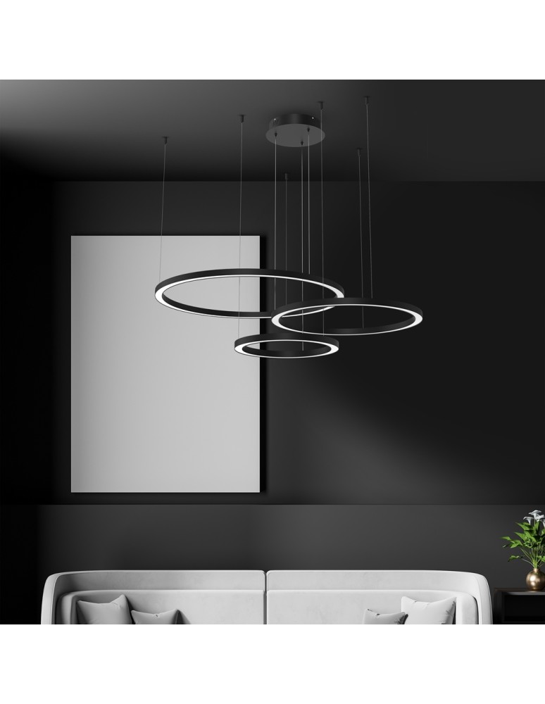 Pendant lamps circles - Milagro GALAXIA BLACK 85W LED pendant lamp ML8789 - product kolory-swiatla.pl 6
