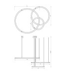 Pendant lamps circles - Milagro GALAXIA GOLD 85W LED pendant lamp ML8790 - product 7