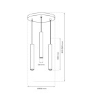 Pendant lamps - Milagro HUDSON BLACK 3xGU10 pendant lamp MLP8793 - product 5