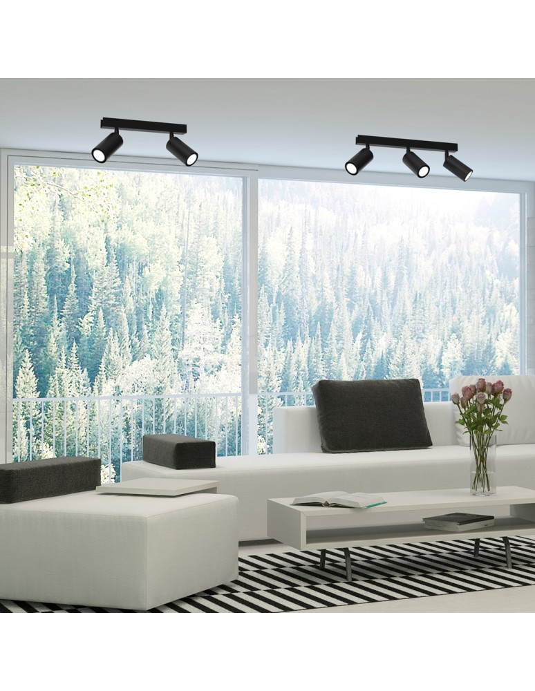Spotlight ceiling lamps - Milagro HUDSON BLACK 2xGU10 ceiling lamp MLP8795. - product kolory-swiatla.pl 2