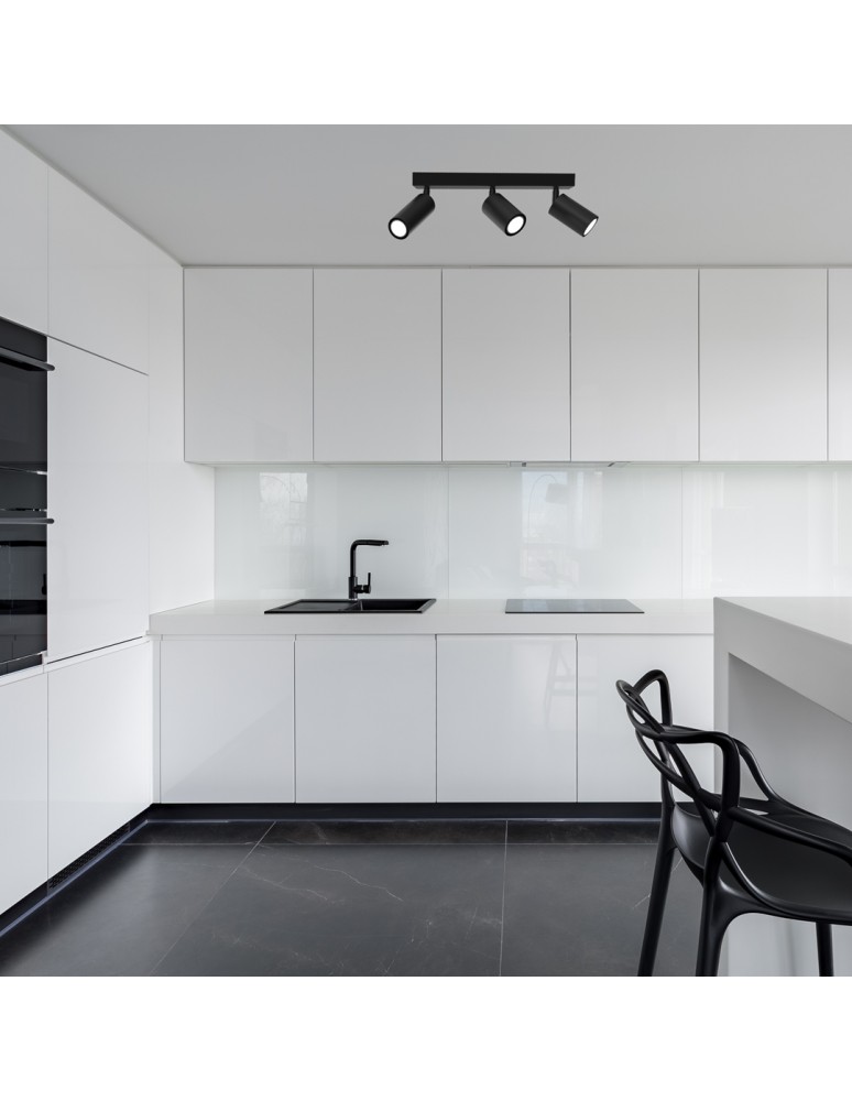 Milagro Lampa sufitowa HUDSON BLACK 3xGU10 MLP8796