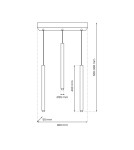 Icicle pendant lamps - Milagro MONZA BLACK pendant lamp 3xG9 max 8W LED MLP8840 - product 5