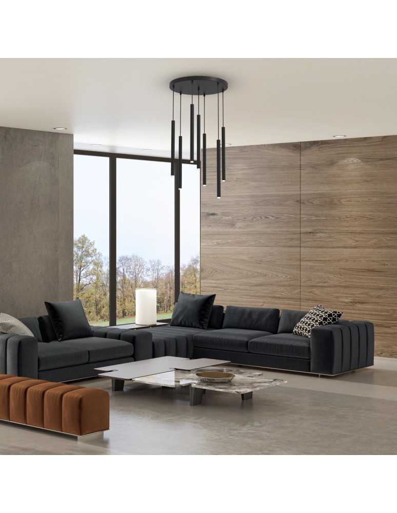 Icicle pendant lamps - Milagro MONZA BLACK pendant lamp 7xG9 max 8W LED MLP8842 - product kolory-swiatla.pl 3