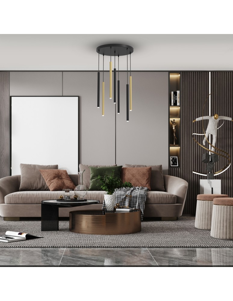 Icicle pendant lamps - Milagro MONZA BRASS pendant lamp 7xG9 max 8W LED MLP8843 - product kolory-swiatla.pl 3