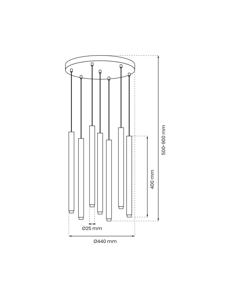 Icicle pendant lamps - Milagro MONZA BRASS pendant lamp 7xG9 max 8W LED MLP8843 - product kolory-swiatla.pl 5