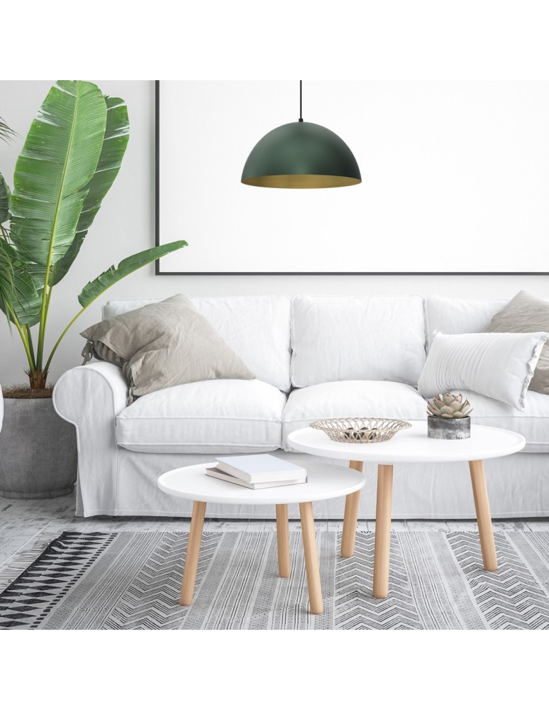 Green pendant lamps - Milagro BETA GREEN/GOLD 1xE27 35cm pendant lamp MLP8286 - product kolory-swiatla.pl 3