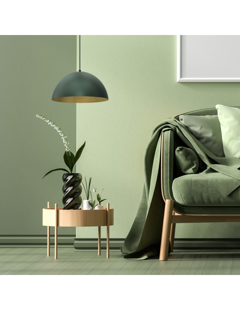 Green pendant lamps - Milagro BETA GREEN/GOLD 1xE27 35cm pendant lamp MLP8286 - product kolory-swiatla.pl 4