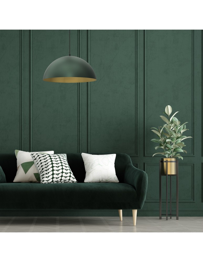 Green pendant lamps - Milagro BETA GREEN/GOLD pendant lamp 1xE27 45cm MLP8287 - product kolory-swiatla.pl 3