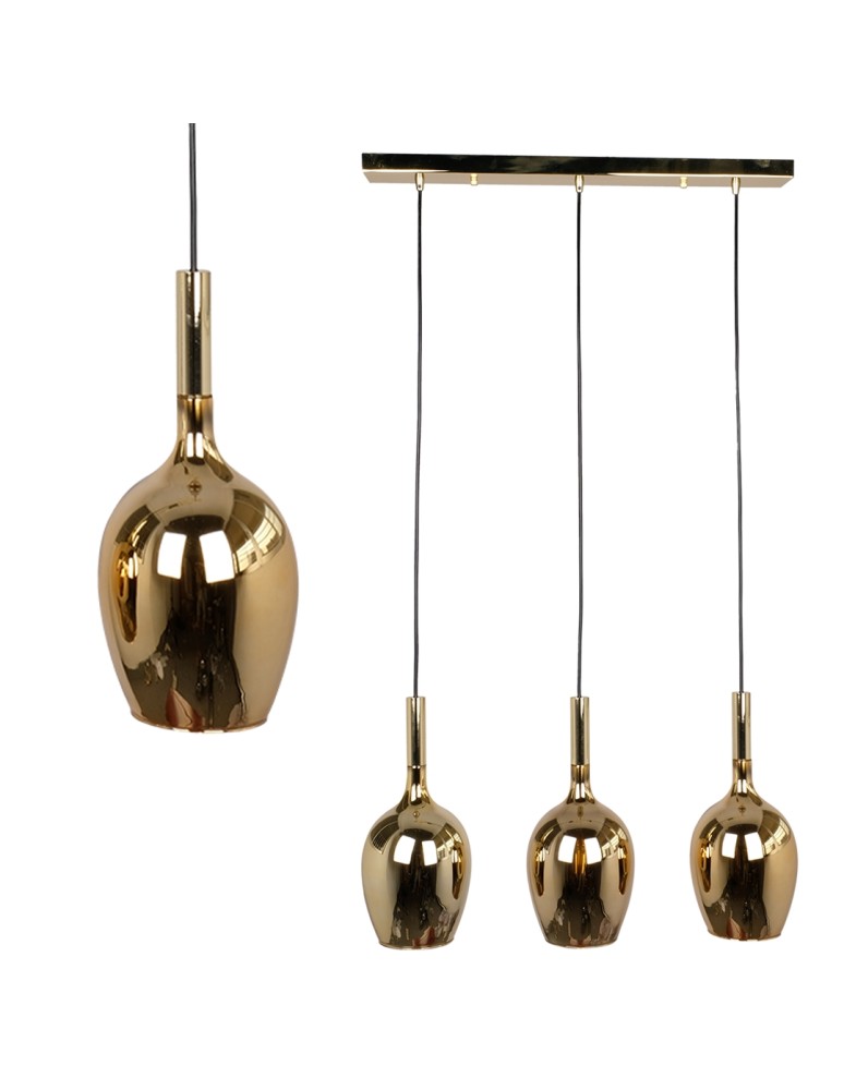 Pendant lamps - Milagro LUGANO GOLD 3xE14 pendant lamp ML8816 - product kolory-swiatla.pl 1