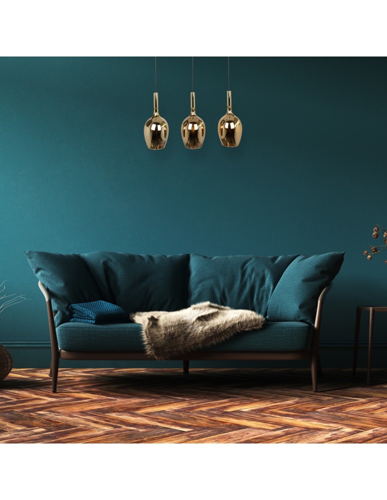 Pendant lamps - Milagro LUGANO GOLD 3xE14 pendant lamp ML8816 - product kolory-swiatla.pl 5