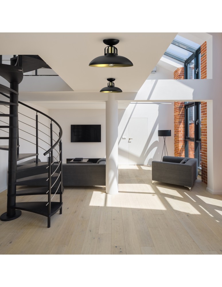 Loft ceiling lamps - industrial - Milagro FELIX BLACK/GOLD 1xE27 MLP8905 ceiling lamp. - product kolory-swiatla.pl 2
