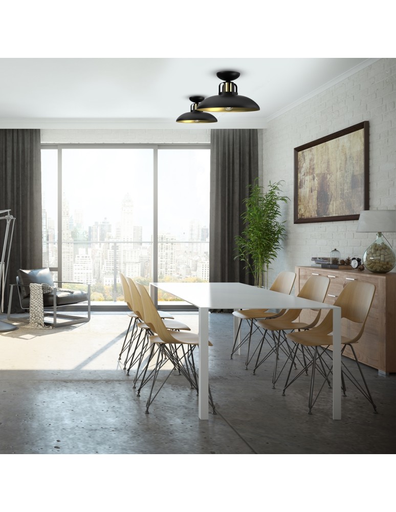 Loft ceiling lamps - industrial - Milagro FELIX BLACK/GOLD 1xE27 MLP8905 ceiling lamp. - product kolory-swiatla.pl 3