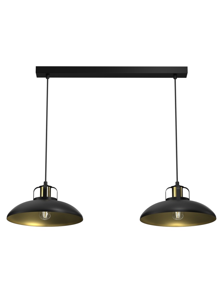 Pendant lamps - Milagro FELIX BLACK/GOLD 2xE27 pendant lamp MLP8907 - product kolory-swiatla.pl 1