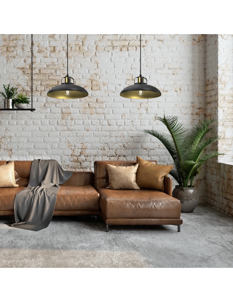 Pendant lamps - Milagro FELIX BLACK/GOLD 2xE27 pendant lamp MLP8907 - product kolory-swiatla.pl 3