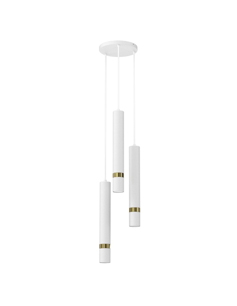 Pendant lamps - Milagro JOKER WHITE/GOLD 3xGU10 pendant lamp MLP8917 - product kolory-swiatla.pl 1