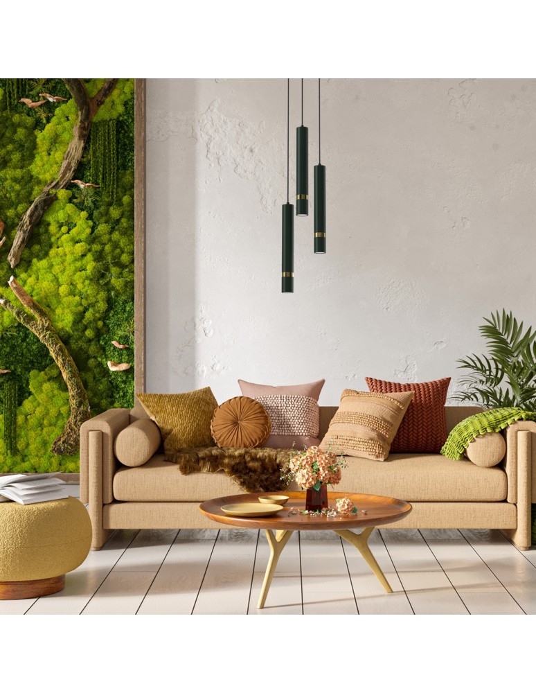 Triple pendant lamps - Milagro JOKER GREEN/GOLD 3xGU10 pendant lamp MLP8919 - product kolory-swiatla.pl 3