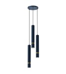 Blue pendant lamps - Milagro JOKER NAVY BLUE/GOLD 3xGU10 pendant lamp MLP8920 - product 1