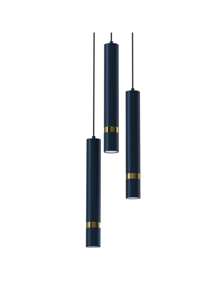 Blue pendant lamps - Milagro JOKER NAVY BLUE/GOLD 3xGU10 pendant lamp MLP8920 - product kolory-swiatla.pl 2