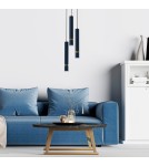 Blue pendant lamps - Milagro JOKER NAVY BLUE/GOLD 3xGU10 pendant lamp MLP8920 - product 3