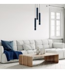 Blue pendant lamps - Milagro JOKER NAVY BLUE/GOLD 3xGU10 pendant lamp MLP8920 - product 4