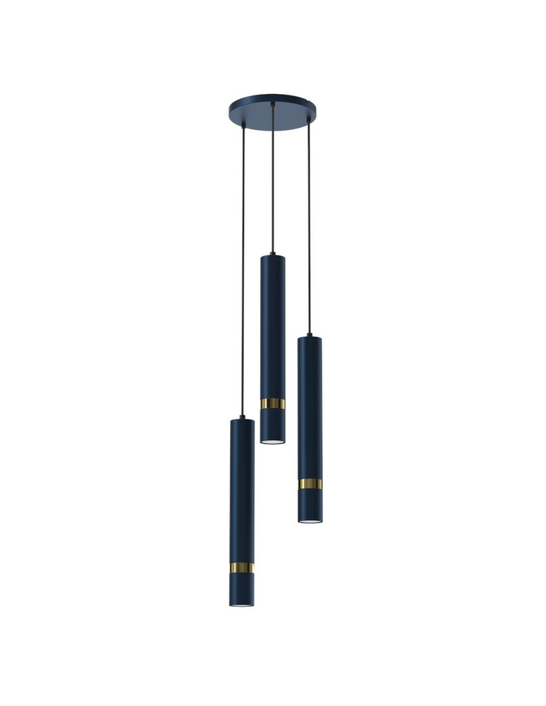 Blue pendant lamps - Milagro JOKER NAVY BLUE/GOLD 3xGU10 pendant lamp MLP8920 - product kolory-swiatla.pl 6