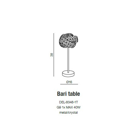 Azzardo BARI TABLE 1xG9 Stołowa Przeźroczysty AZ2106