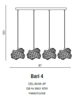 Azzardo BARI 4 4xG9 Wisząca Przeźroczysty AZ2105 - produkt 2