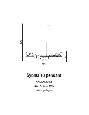 Azzardo SYBILLA 10 PENDANT 10xG9 Wisząca Biały/Chrom AZ2100 - produkt 2
