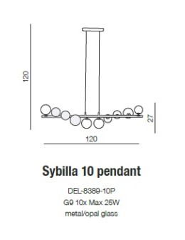 Azzardo SYBILLA 10 PENDANT 10xG9 Pendant White/Chrome AZ2100 - product 2