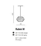 Pendant lamps - Azzardo RUBEN M BEIGEN 1xE27 Pendant Beige AZ2380 - product 3