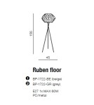 Tripod floor lamps - Azzardo RUBEN FLOOR BEIGE 1xE27 Floor Box Beige AZ2406 - product 3